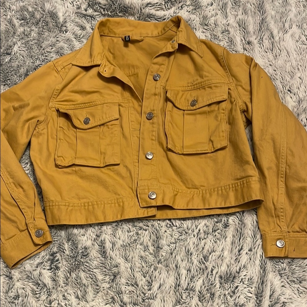 Mustard Yellow Women's Cropped Jacket